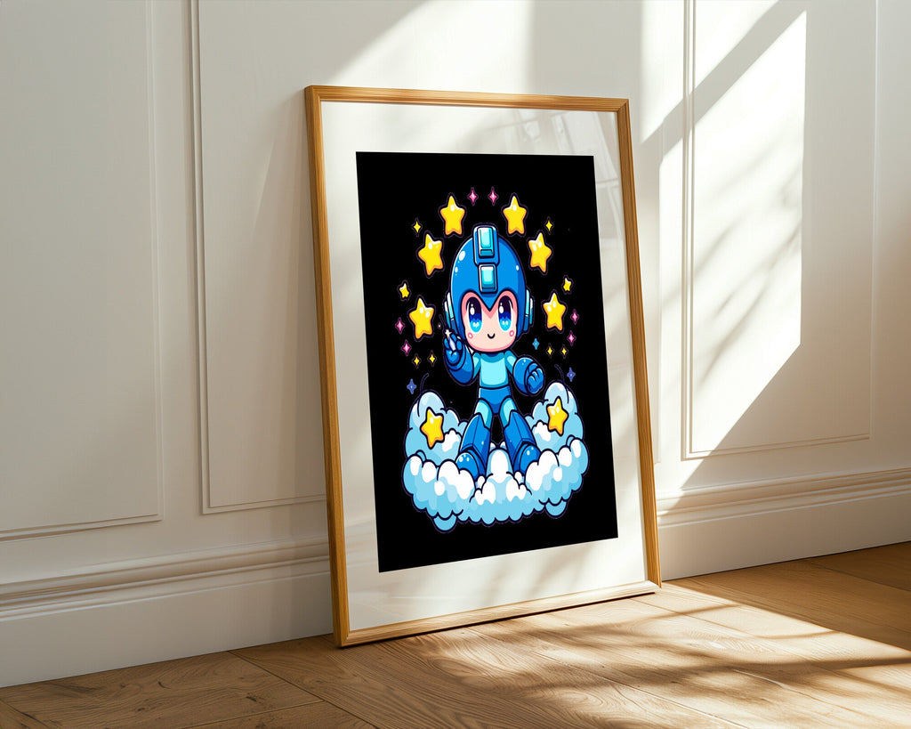 Mega Man en las Nubes | Cuadro decorativo de Monkey Canvas