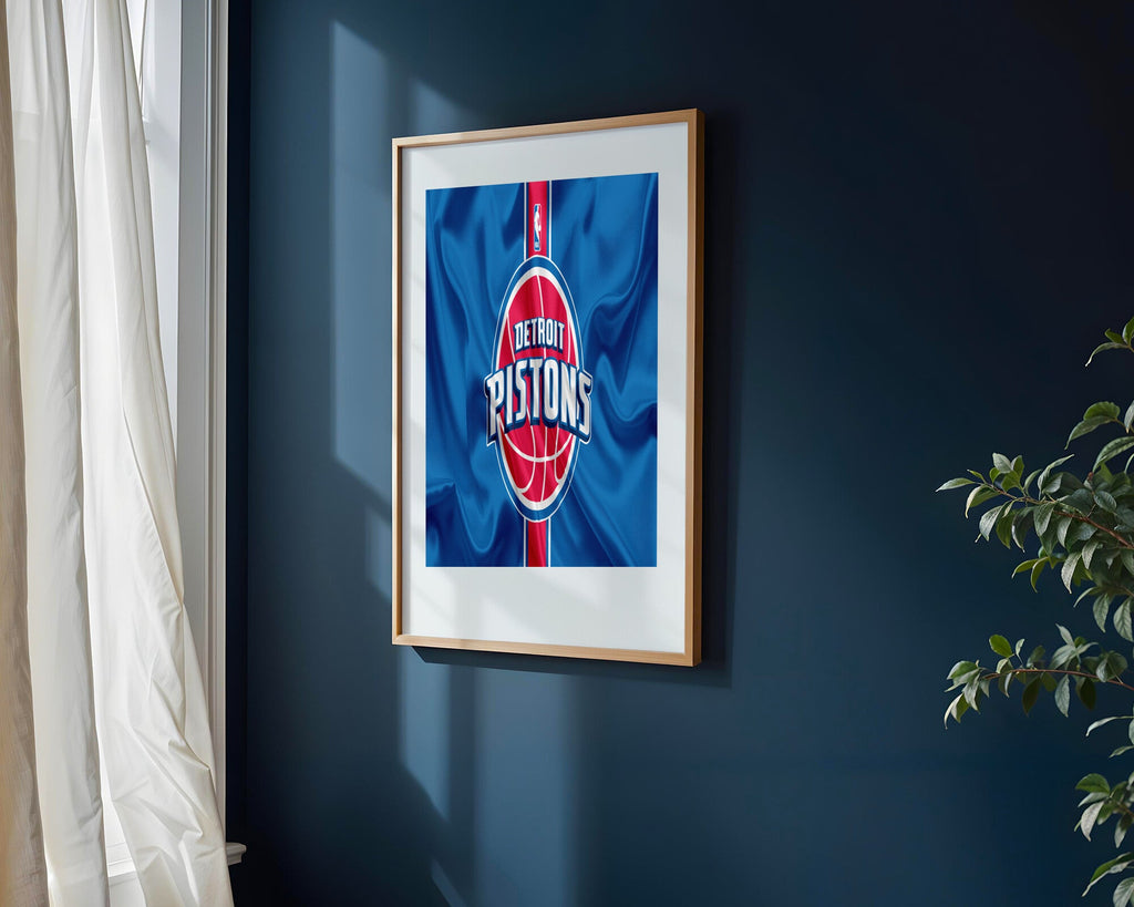 Logo Detroit Pistons Seda Azul | Cuadro decorativo de Monkey Canvas