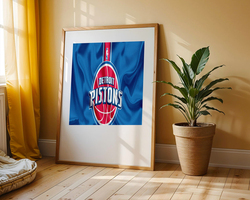 Logo Detroit Pistons Seda Azul | Cuadro decorativo de Monkey Canvas