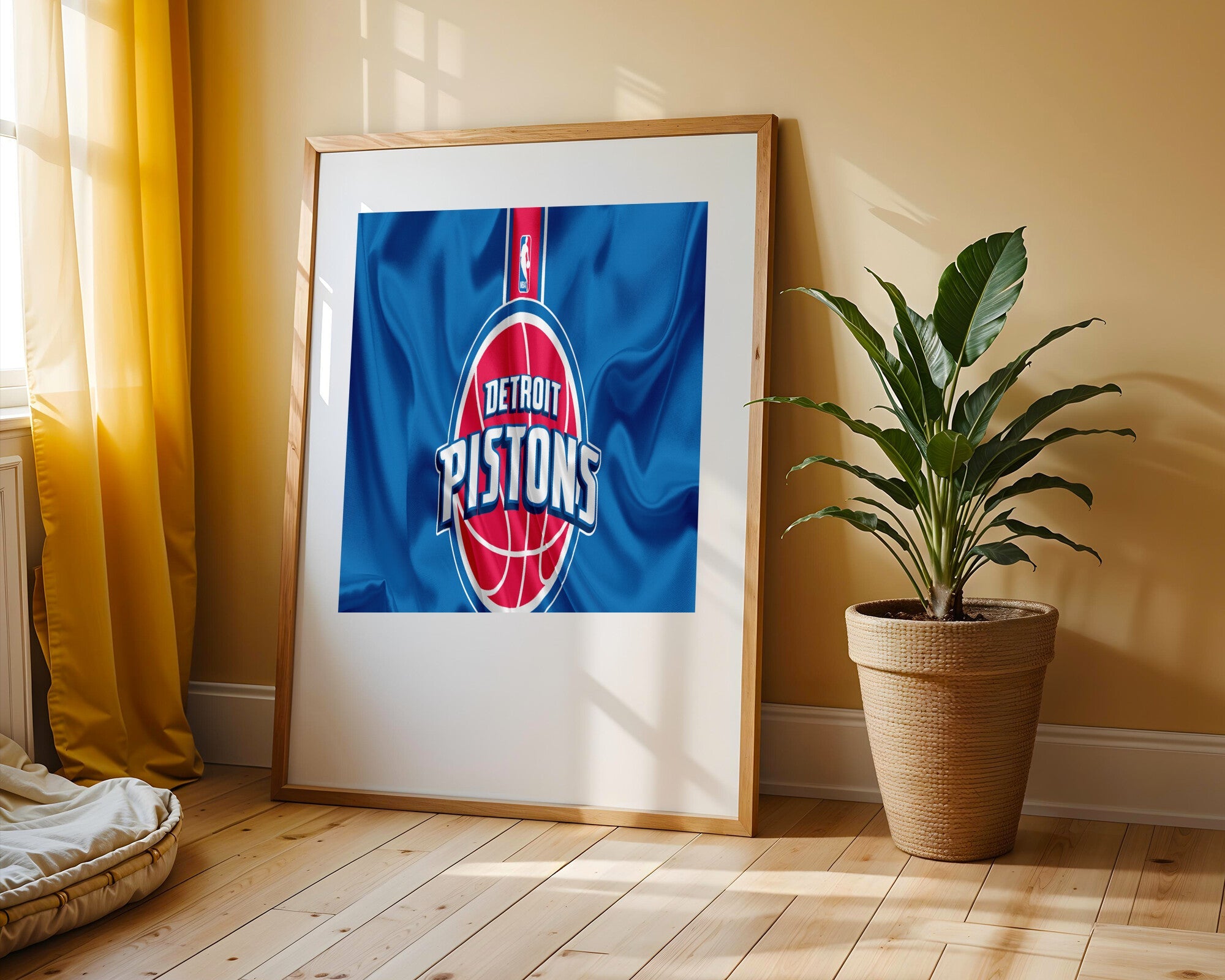 Logo Detroit Pistons Seda Azul | Cuadro decorativo de Monkey Canvas
