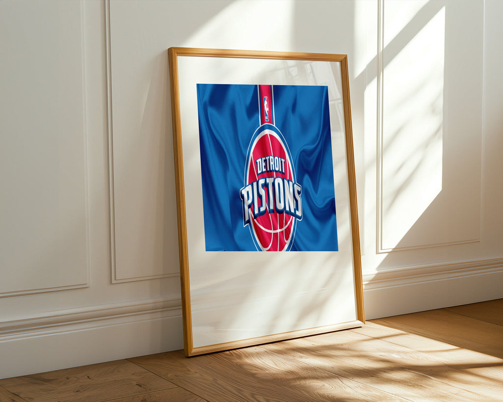 Logo Detroit Pistons Seda Azul | Cuadro decorativo de Monkey Canvas