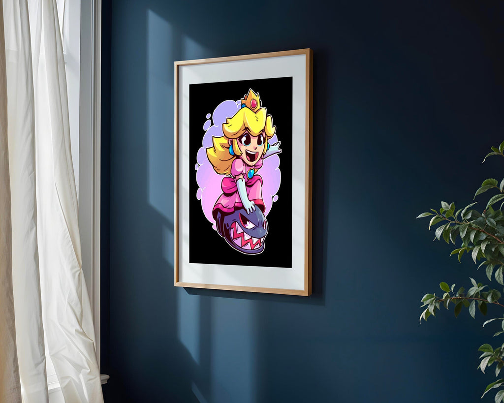 Peach y Chain Chomp | Cuadro decorativo de Monkey Canvas