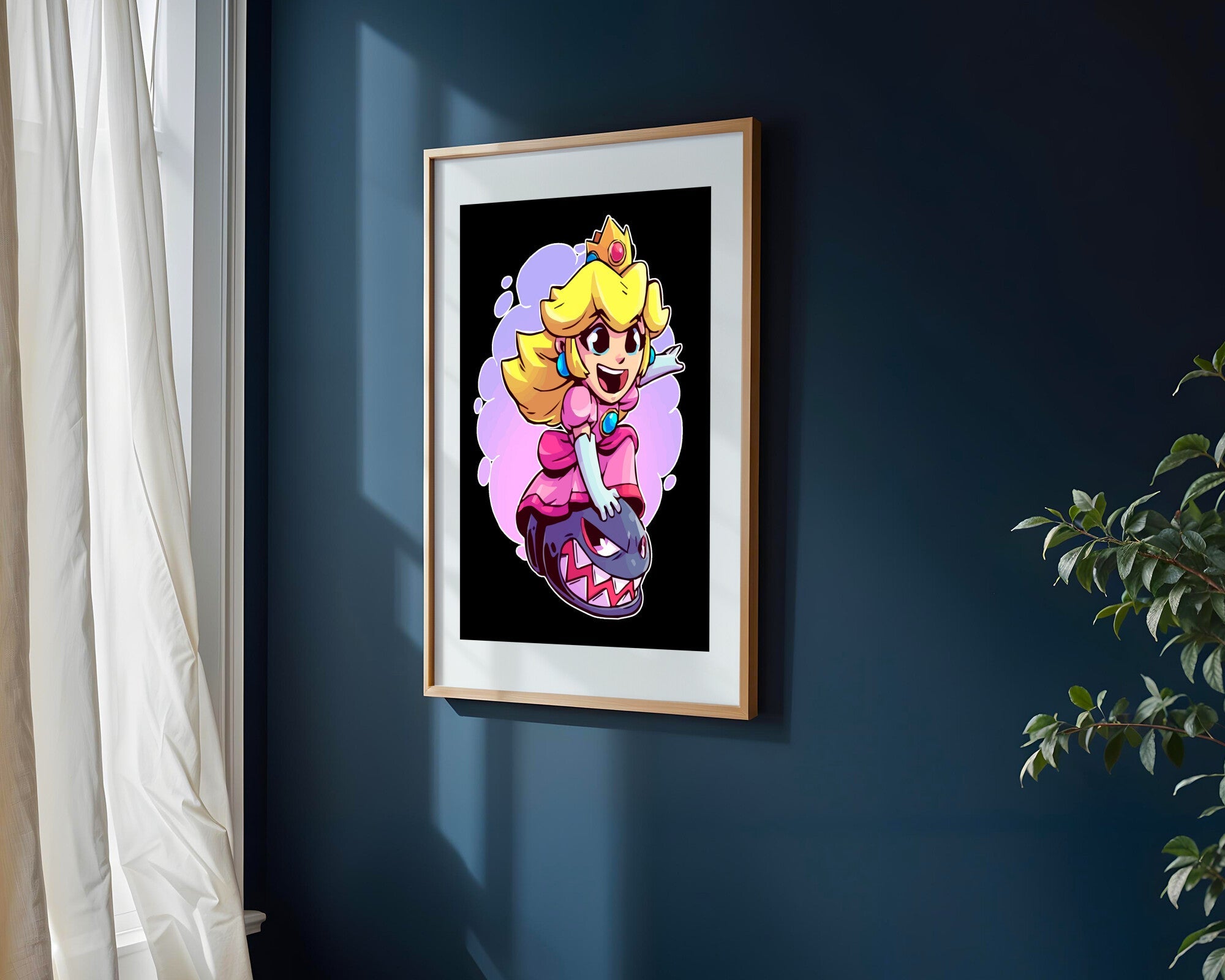 Peach y Chain Chomp | Cuadro decorativo de Monkey Canvas