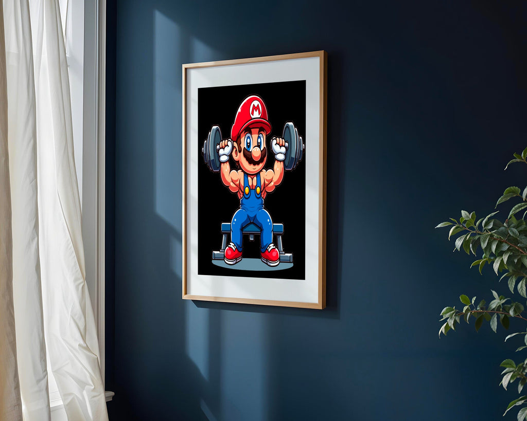 Mario Musculoso Fitness | Cuadro decorativo de Monkey Canvas