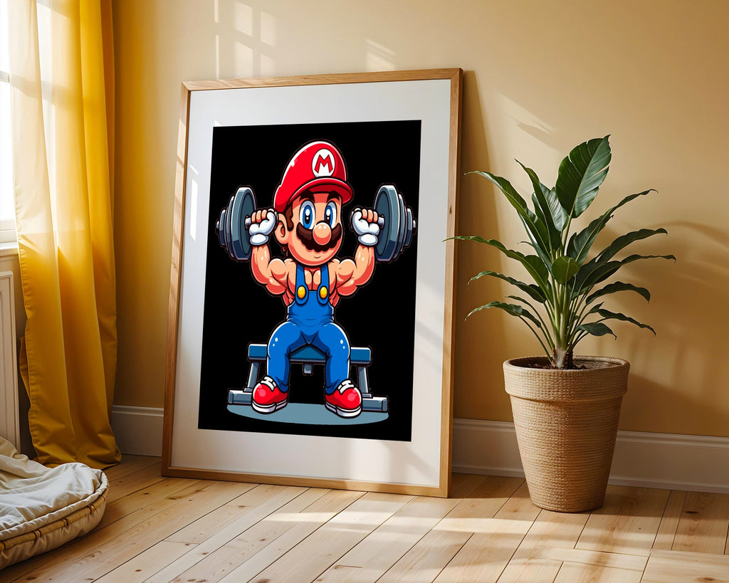 Mario Musculoso Fitness | Cuadro decorativo de Monkey Canvas