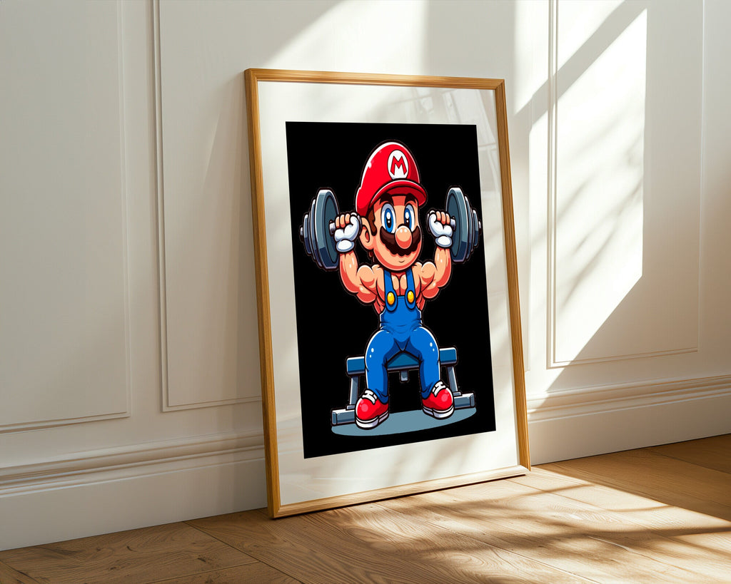 Mario Musculoso Fitness | Cuadro decorativo de Monkey Canvas