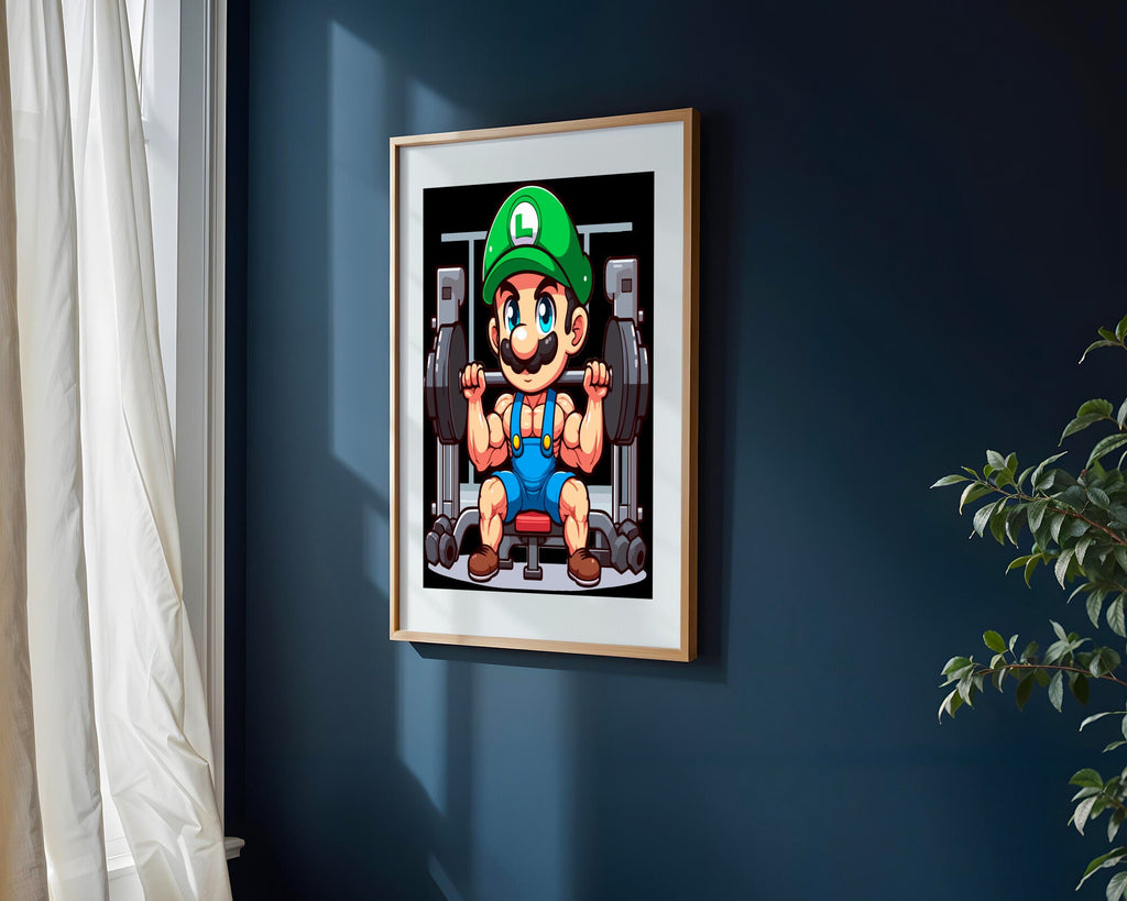 Luigi Musculoso Gym | Cuadro decorativo de Monkey Canvas