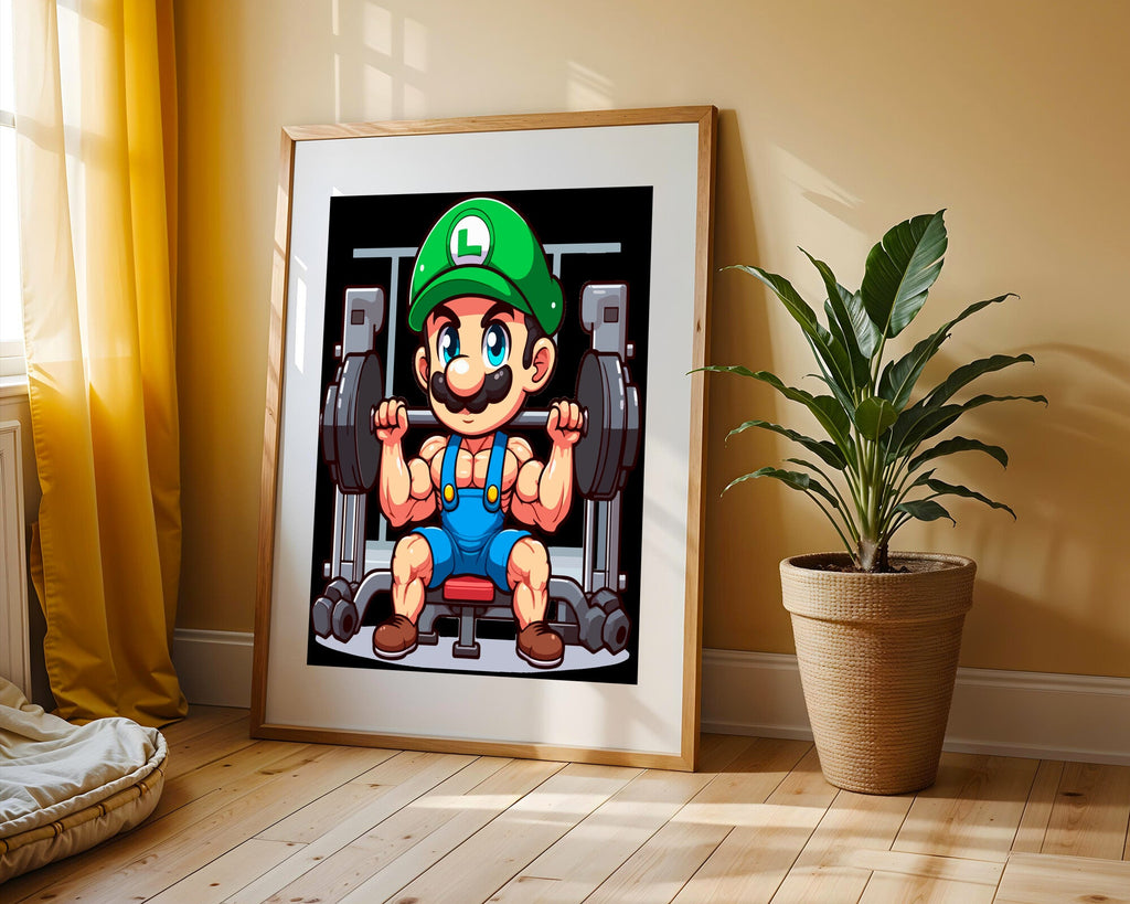 Luigi Musculoso Gym | Cuadro decorativo de Monkey Canvas
