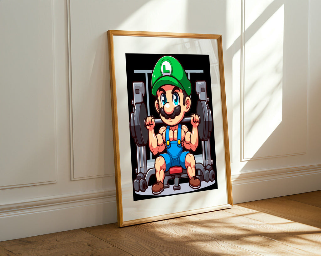 Luigi Musculoso Gym | Cuadro decorativo de Monkey Canvas