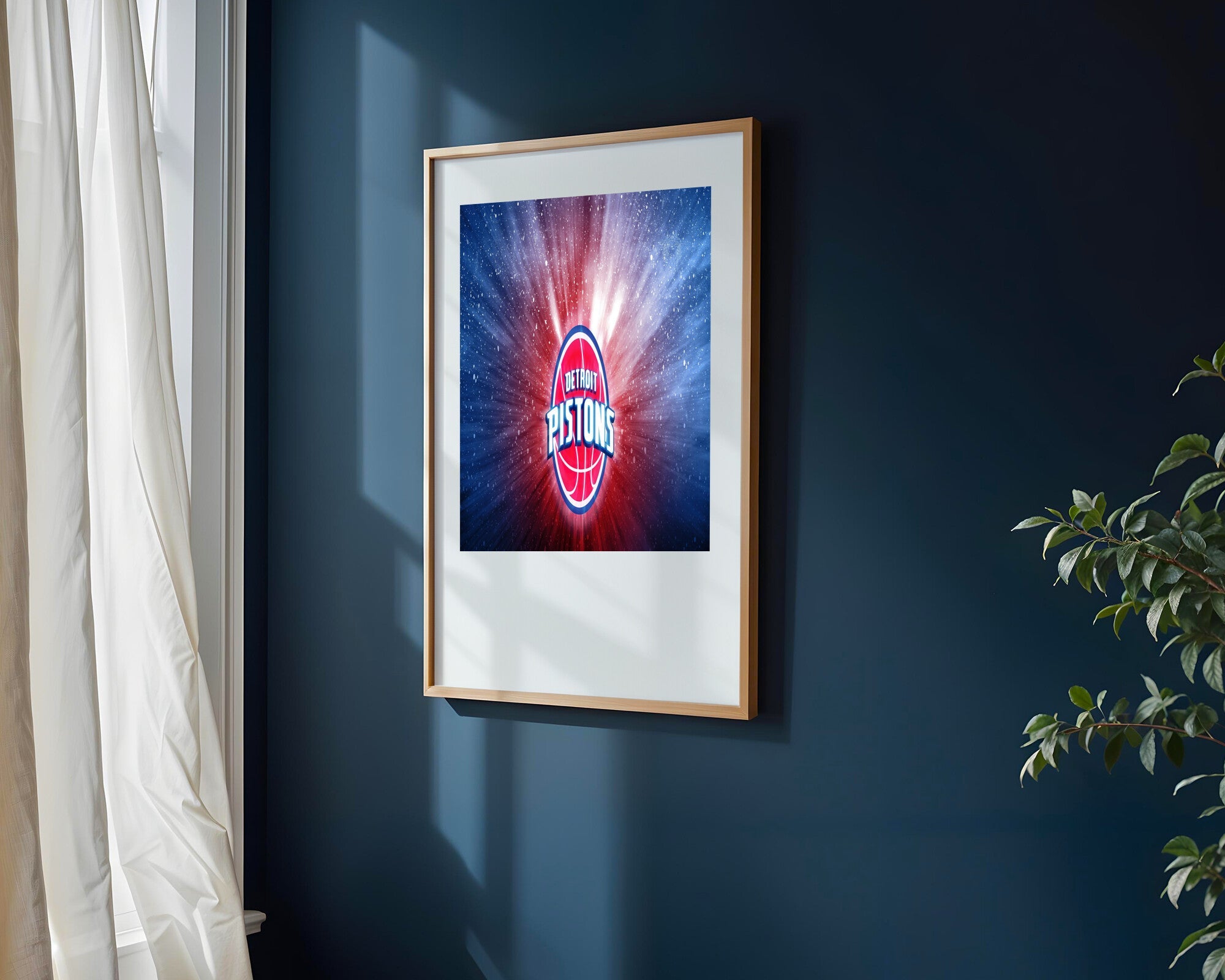 Detroit Pistons Destello Cosmico | Cuadro decorativo de Monkey Canvas