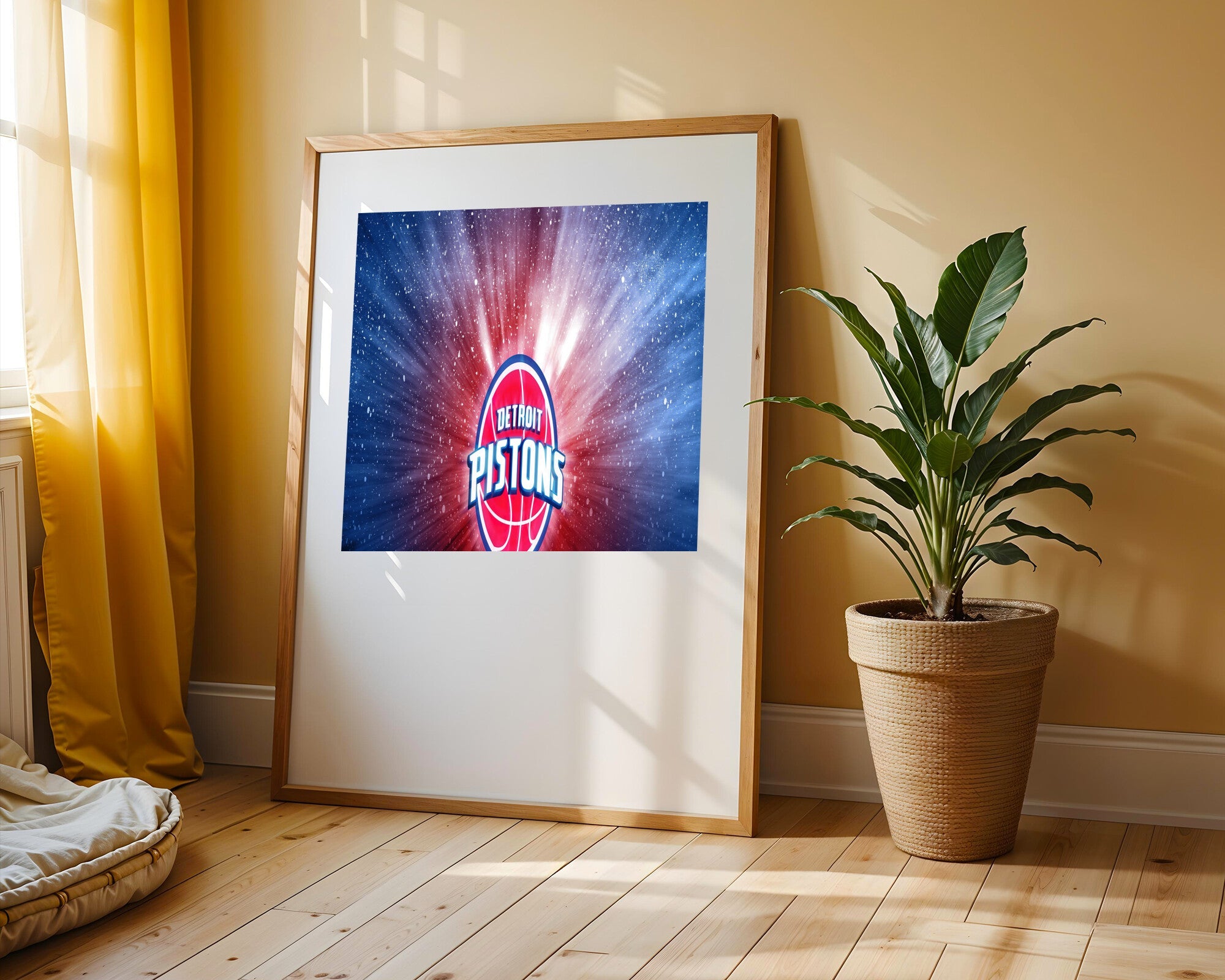 Detroit Pistons Destello Cosmico | Cuadro decorativo de Monkey Canvas
