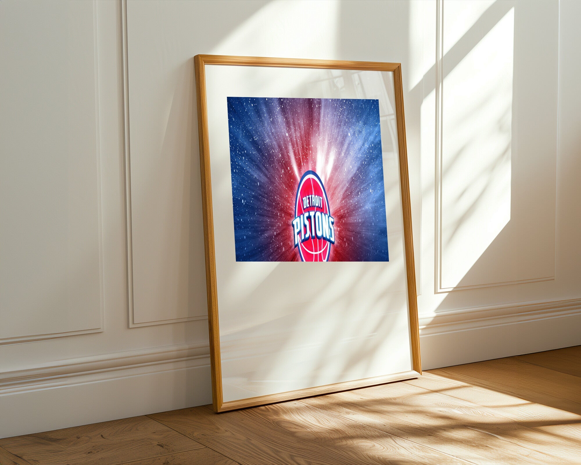 Detroit Pistons Destello Cosmico | Cuadro decorativo de Monkey Canvas