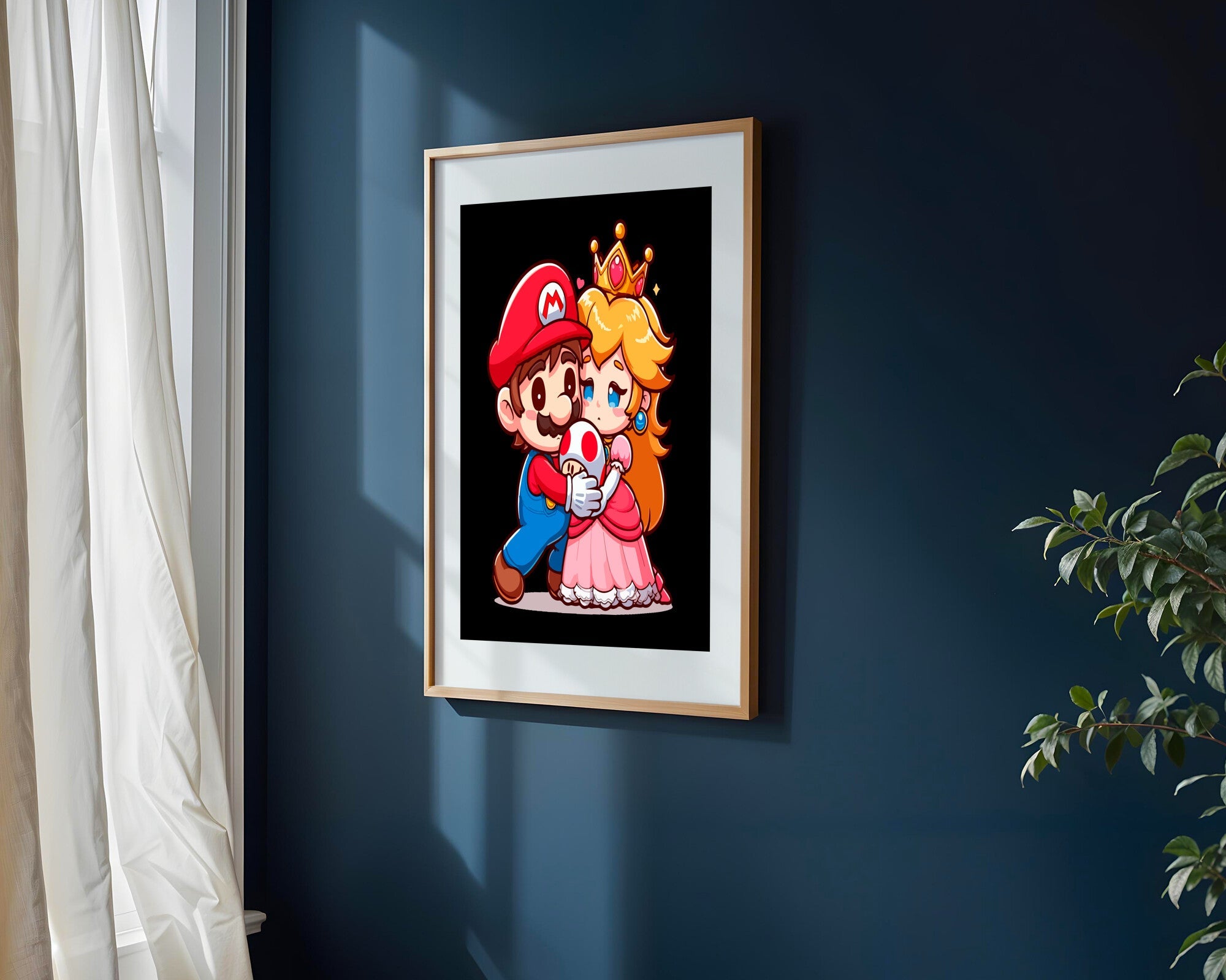 Mario y Peach Tierno | Cuadro decorativo de Monkey Canvas