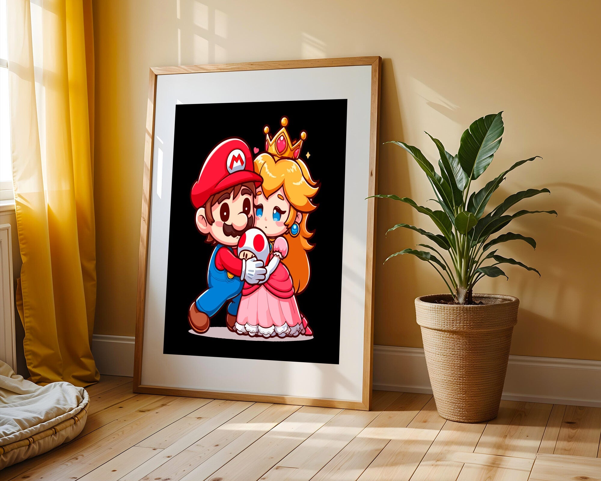 Mario y Peach Tierno | Cuadro decorativo de Monkey Canvas