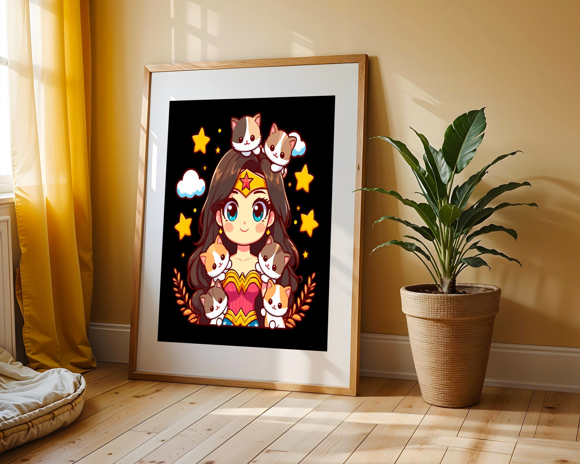 Wonder Woman Guerrera Tierna | Cuadro decorativo de Monkey Canvas