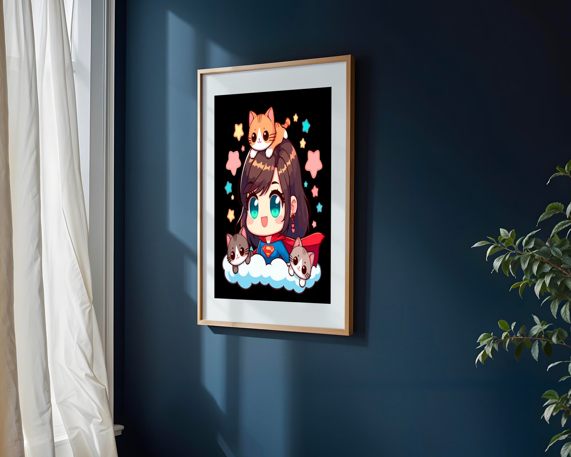 Supergirl Kawaii | Cuadro decorativo de Monkey Canvas