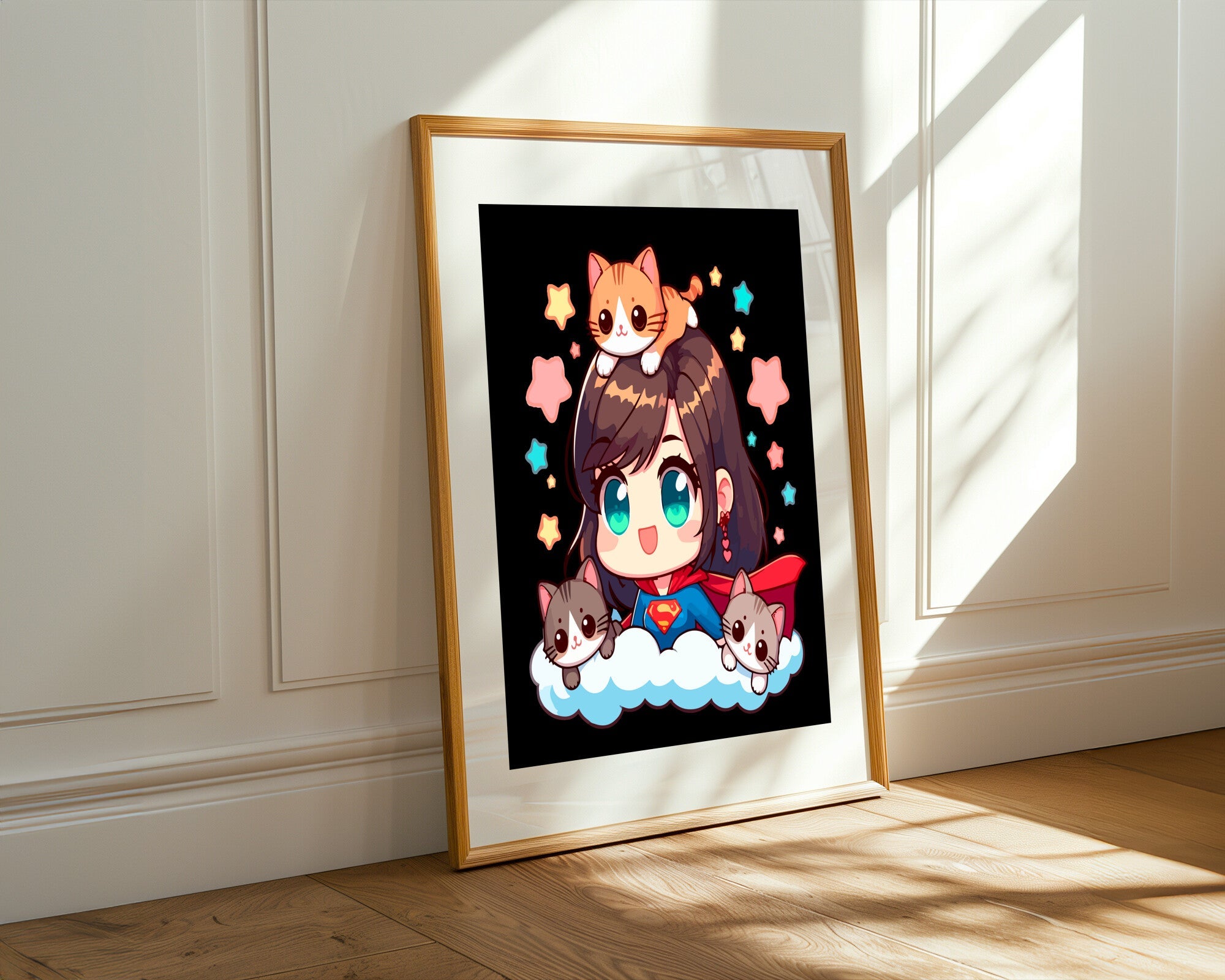 Supergirl Kawaii | Cuadro decorativo de Monkey Canvas
