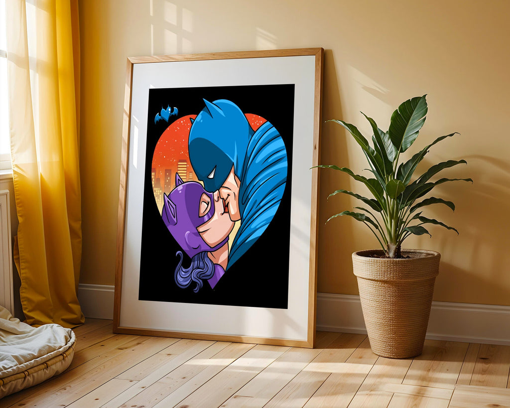 Batman y Catwoman Beso | Cuadro decorativo de Monkey Canvas