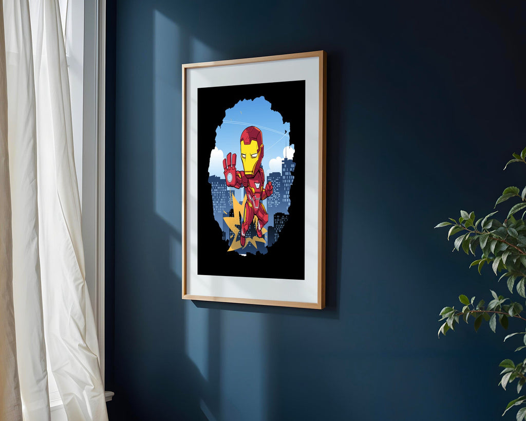 Iron Man Sobre la Ciudad | Cuadro decorativo de Monkey Canvas