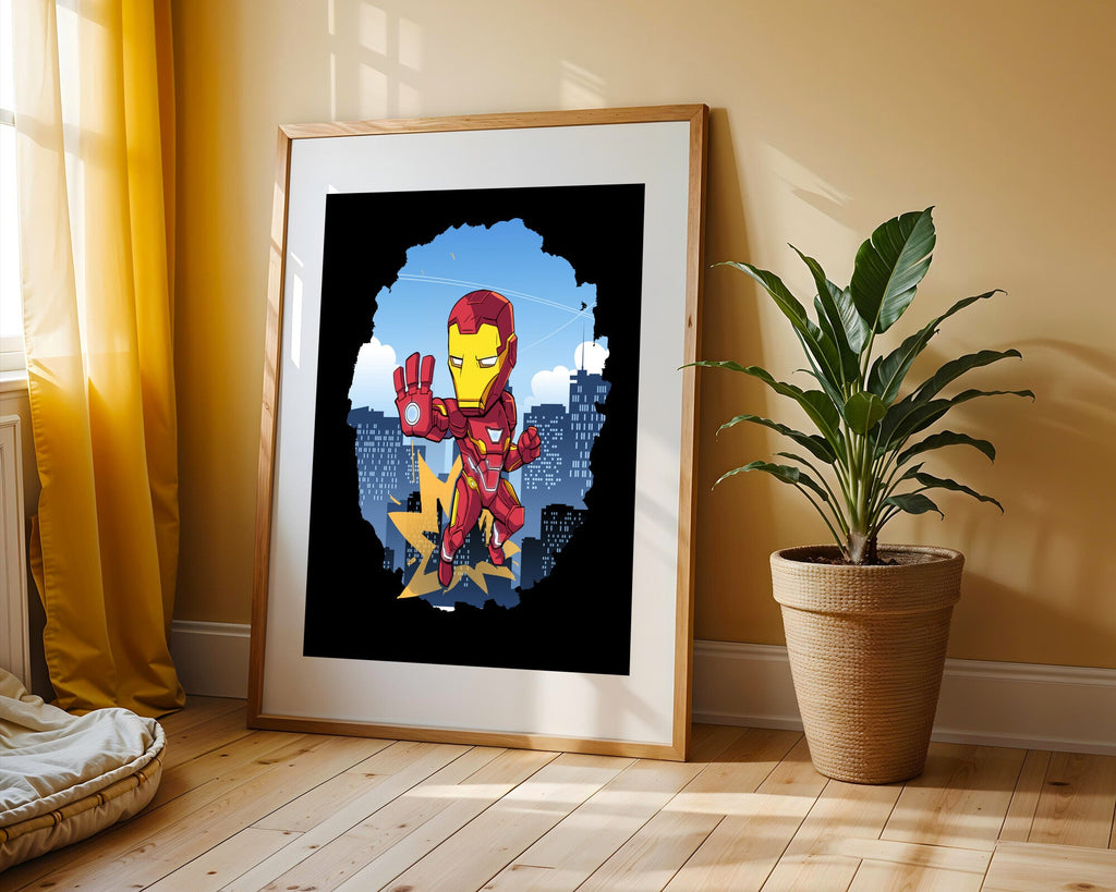 Iron Man Sobre la Ciudad | Cuadro decorativo de Monkey Canvas