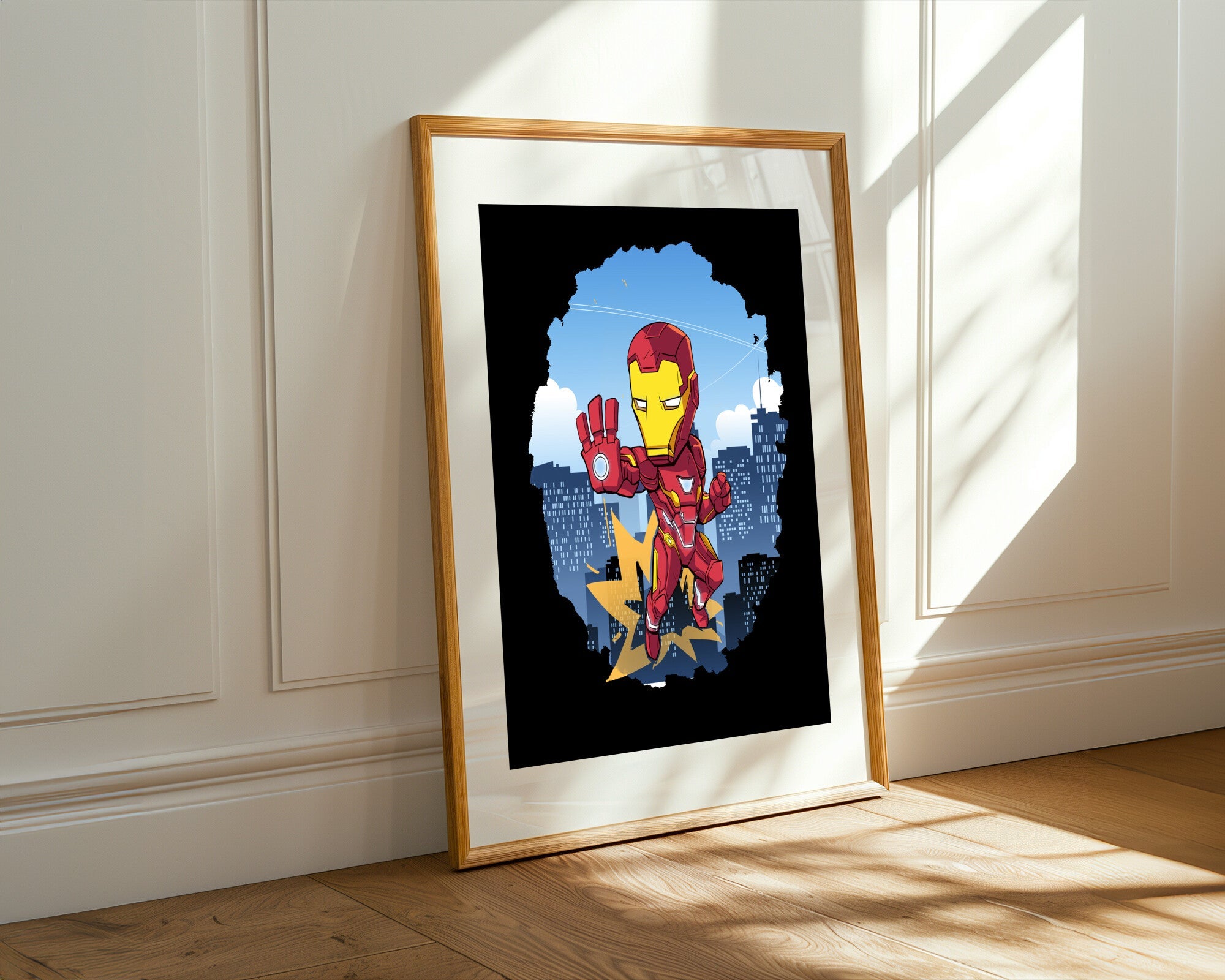 Iron Man Sobre la Ciudad | Cuadro decorativo de Monkey Canvas