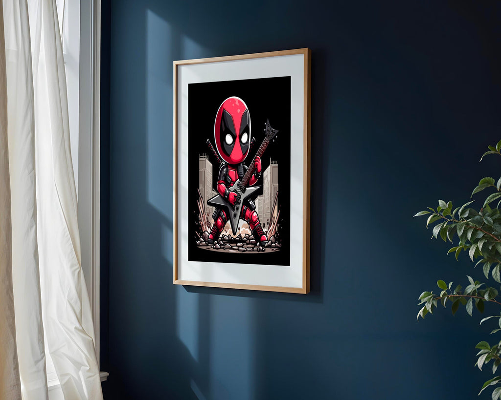Deadpool Rockero Katanas | Cuadro decorativo de Monkey Canvas