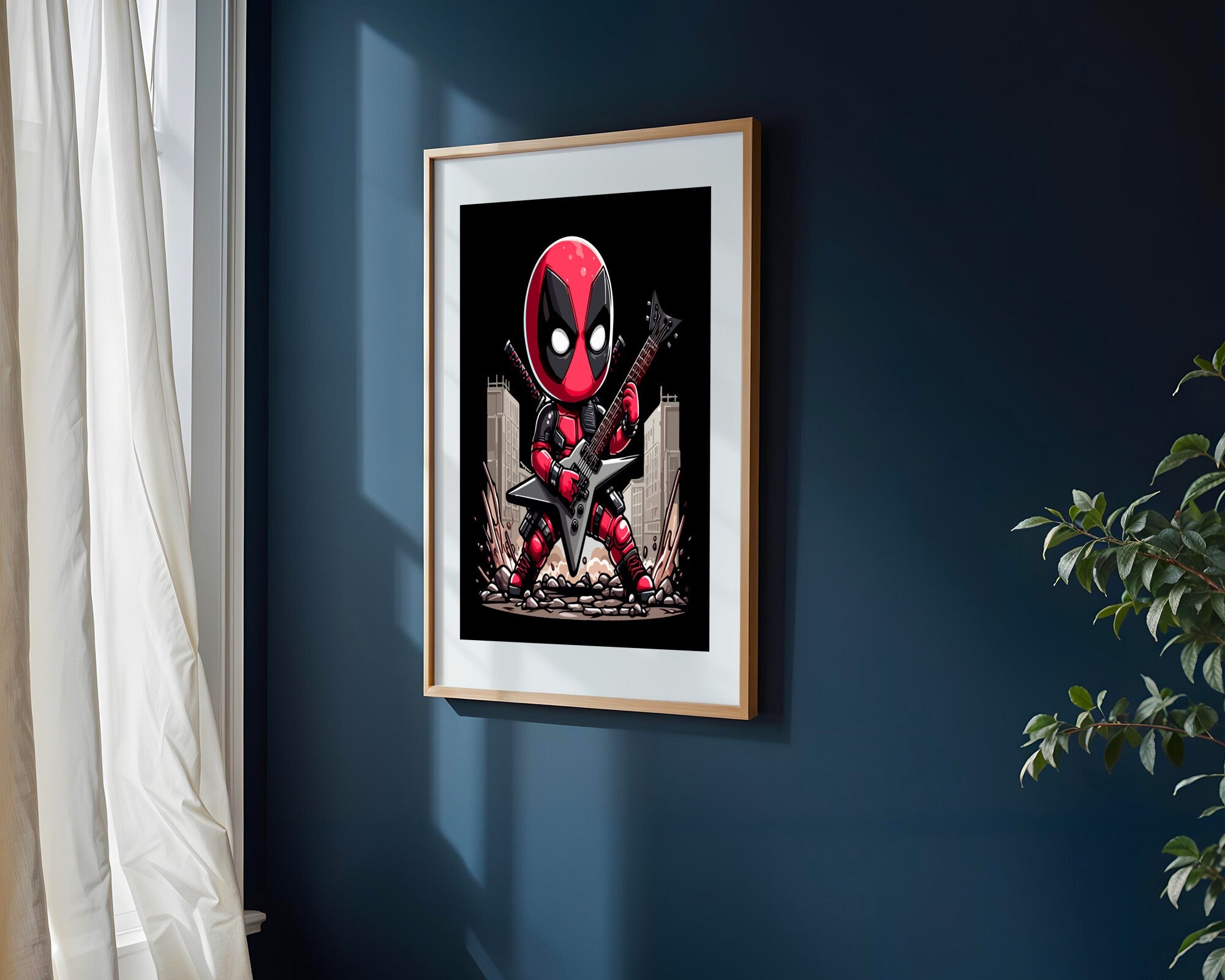 Deadpool Rockero Katanas | Cuadro decorativo de Monkey Canvas