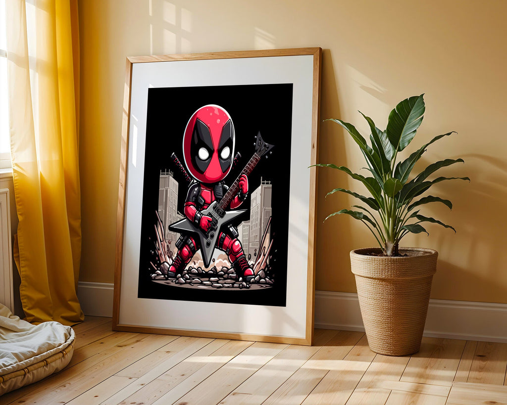 Deadpool Rockero Katanas | Cuadro decorativo de Monkey Canvas