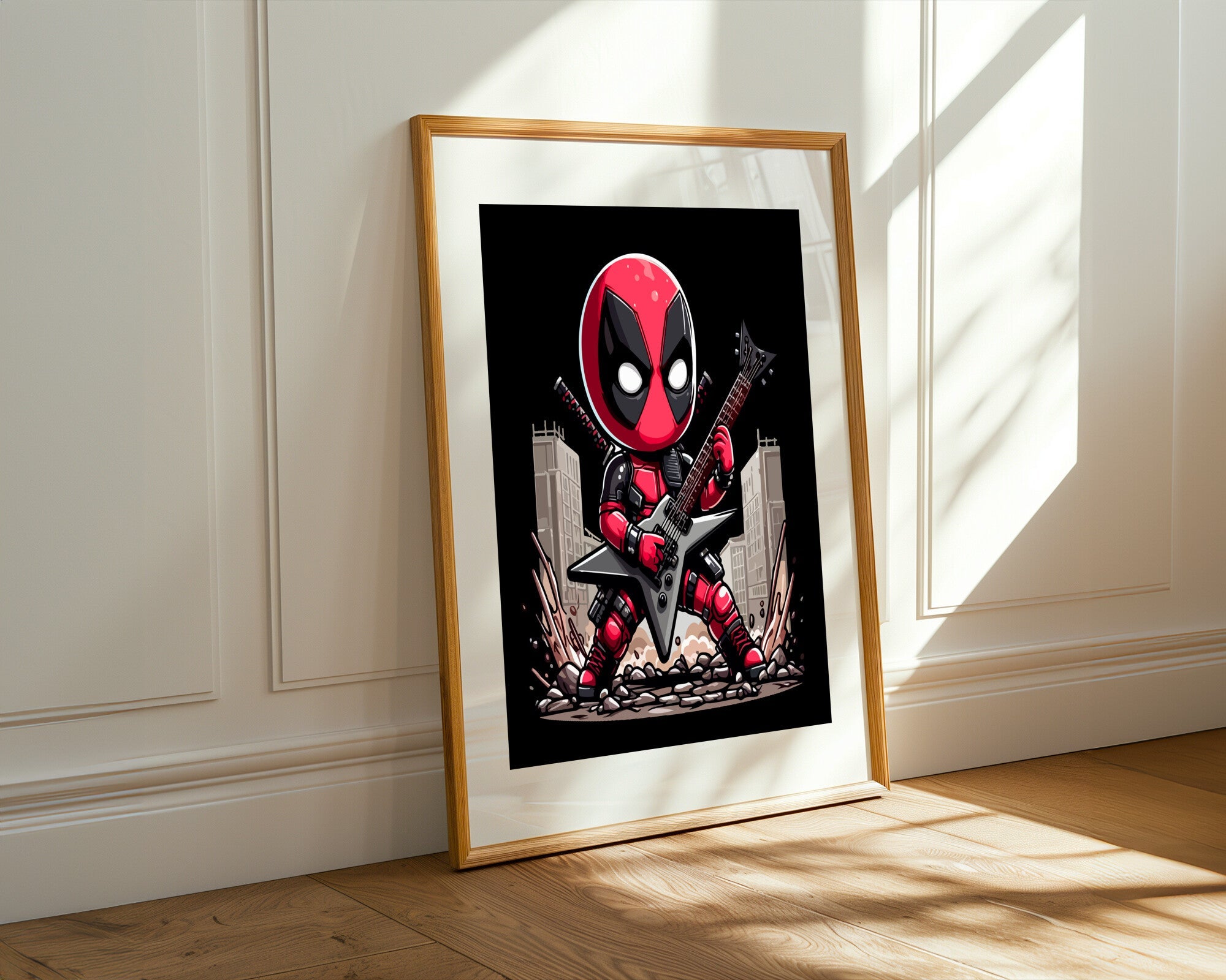 Deadpool Rockero Katanas | Cuadro decorativo de Monkey Canvas