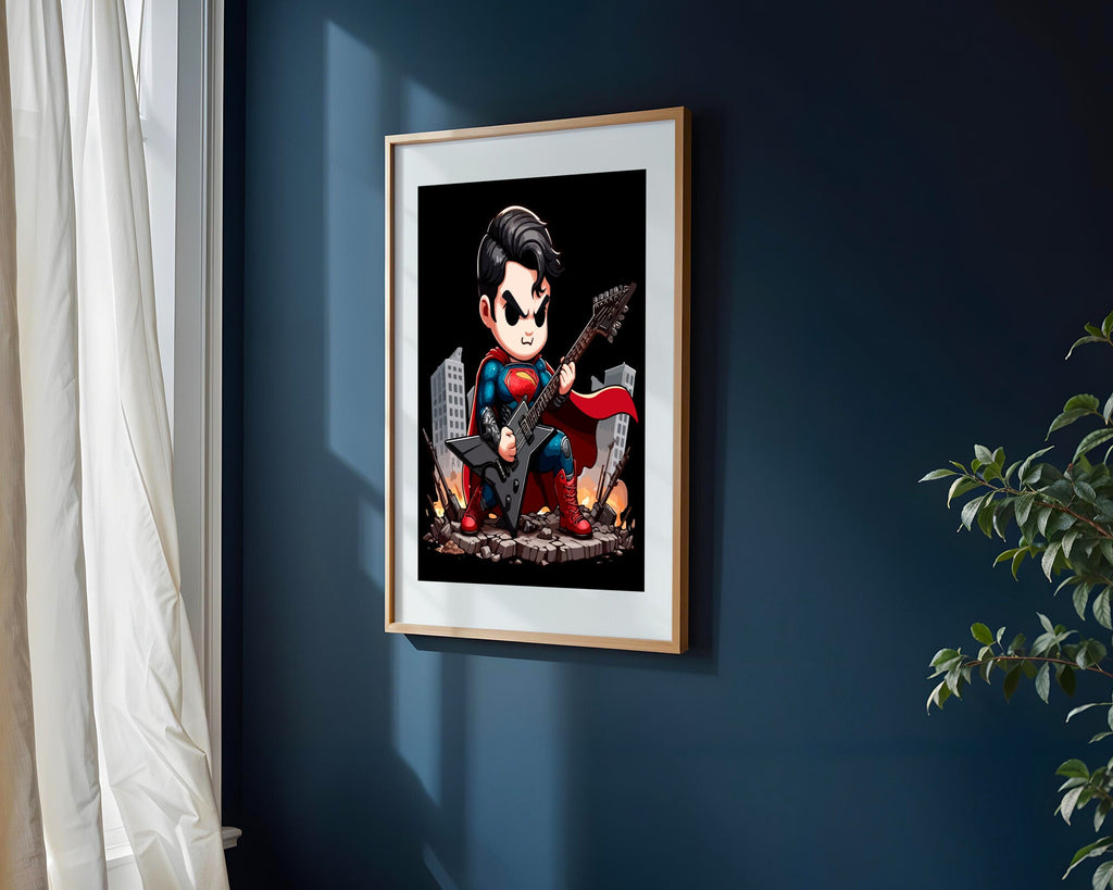 Superman Rockero Metal | Cuadro decorativo de Monkey Canvas