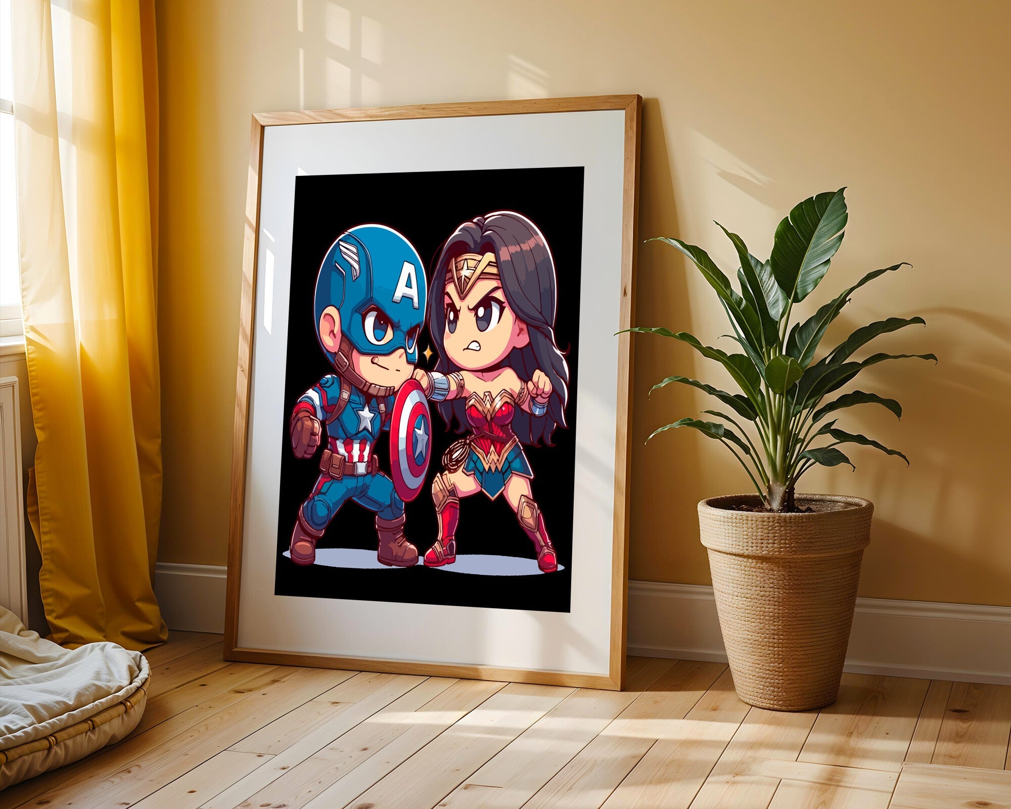 Capitán América y Wonder Woman | Cuadro decorativo de Monkey Canvas