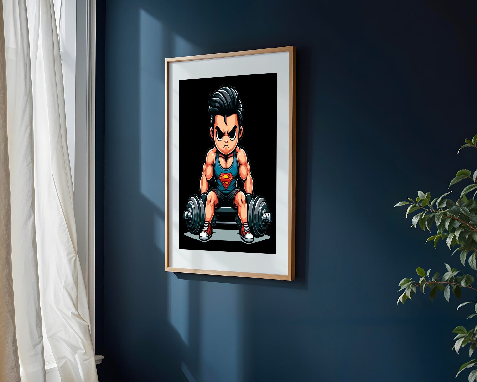 Superman Levantando Pesas | Cuadro decorativo de Monkey Canvas