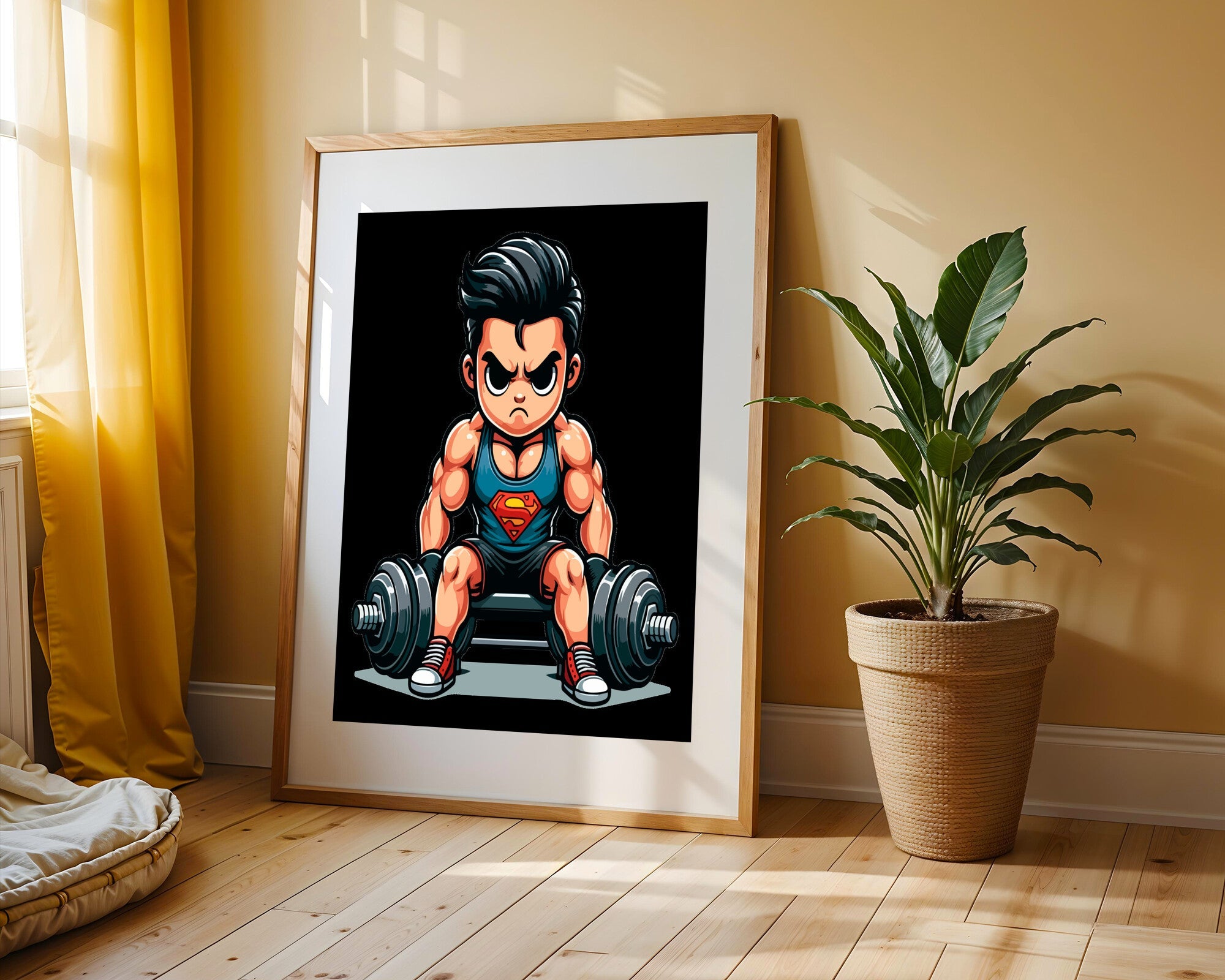 Superman Levantando Pesas | Cuadro decorativo de Monkey Canvas