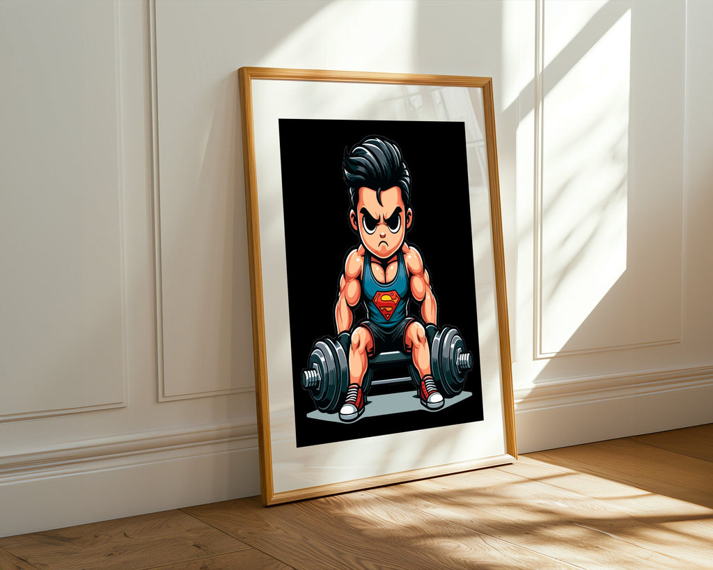 Superman Levantando Pesas | Cuadro decorativo de Monkey Canvas