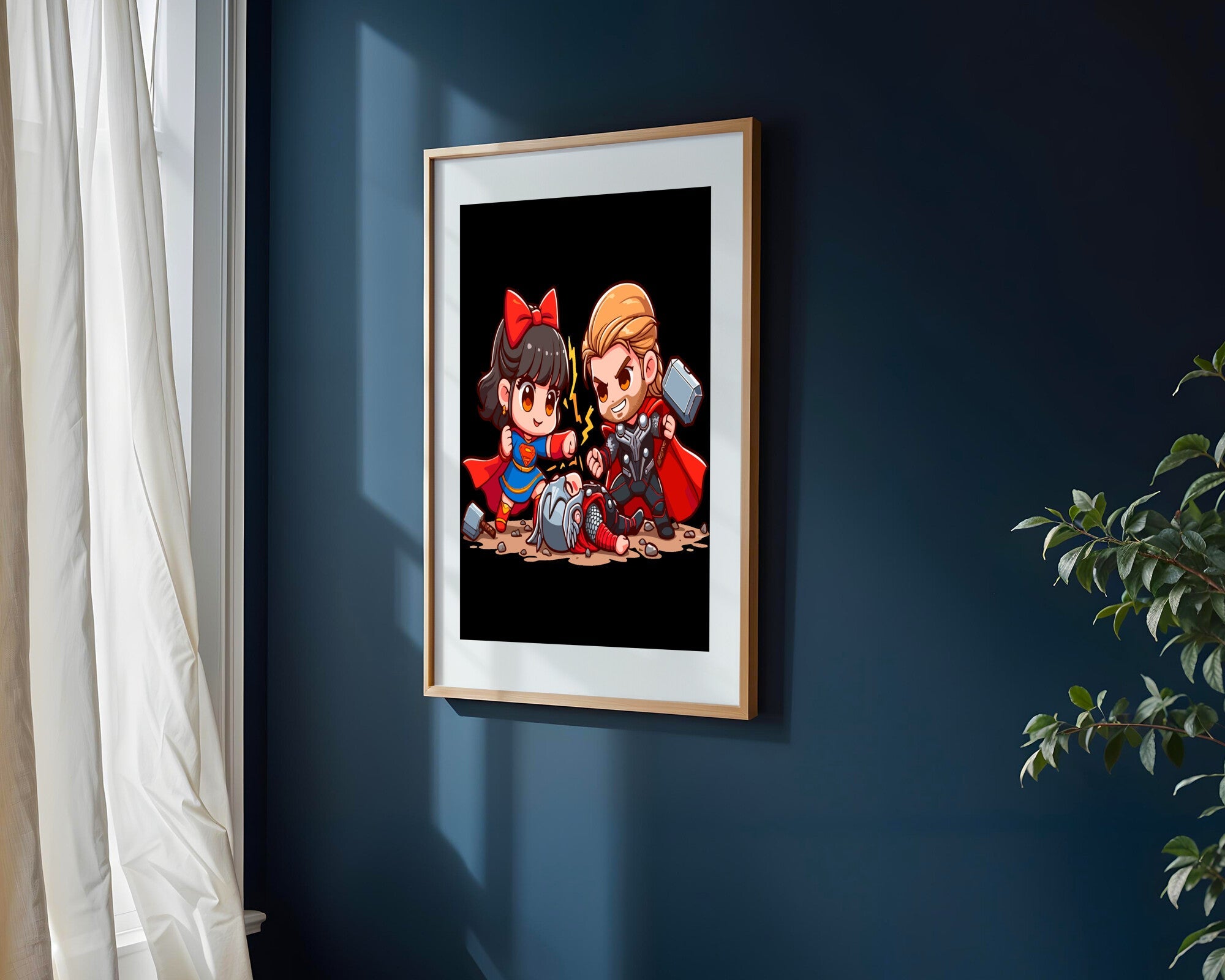 Supergirl Contra Thor | Cuadro decorativo de Monkey Canvas