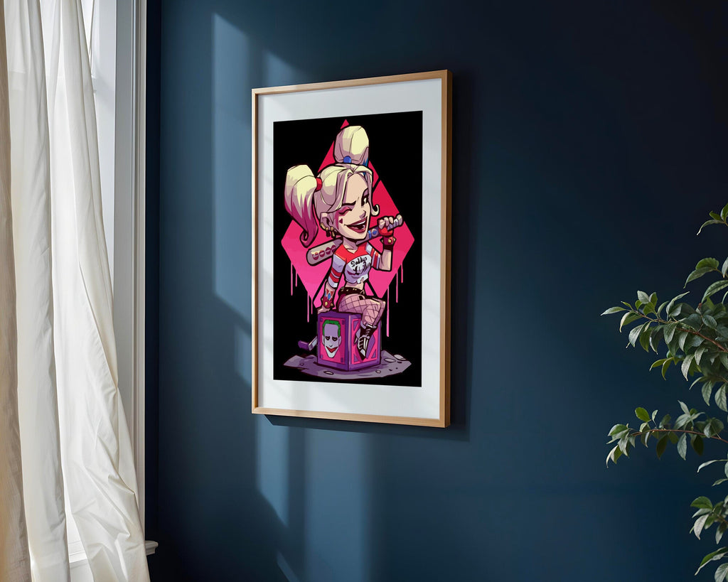 Harley Quinn Sobre la Caja | Cuadro decorativo de Monkey Canvas