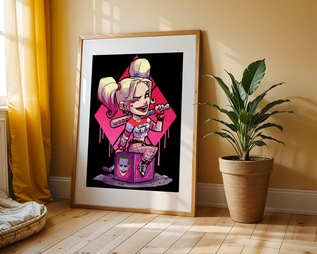 Harley Quinn Sobre la Caja | Cuadro decorativo de Monkey Canvas