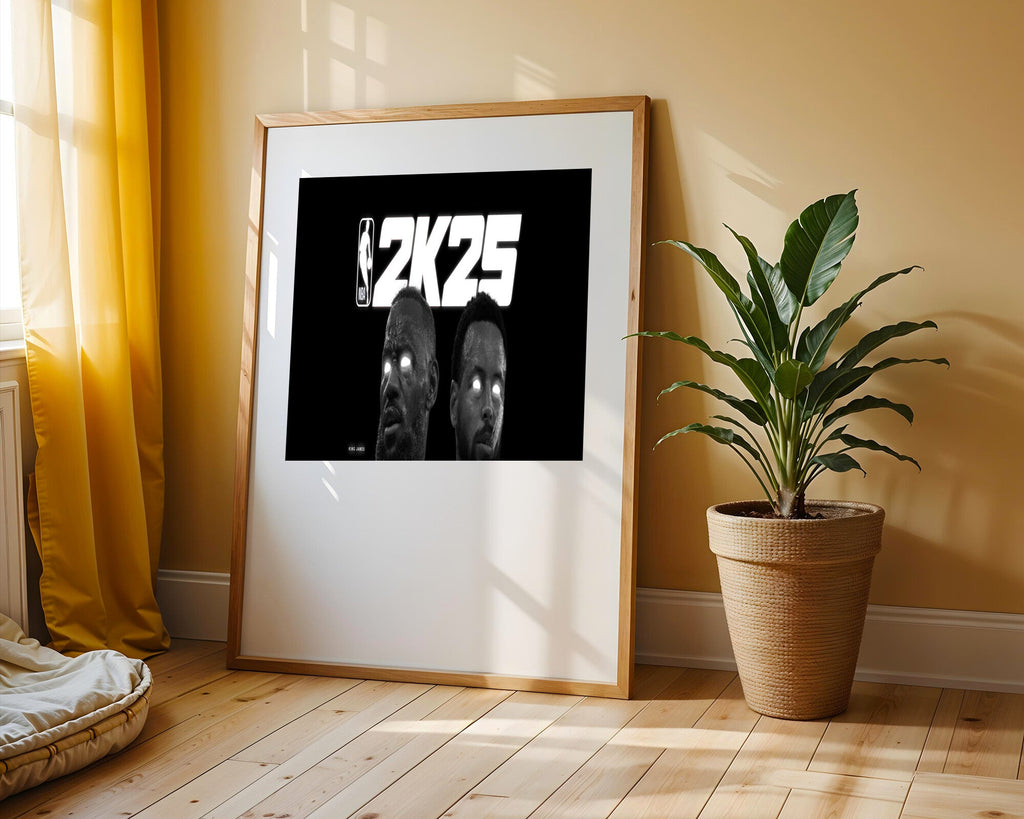 NBA 2K25 LeBron y Curry | Cuadro decorativo de Monkey Canvas