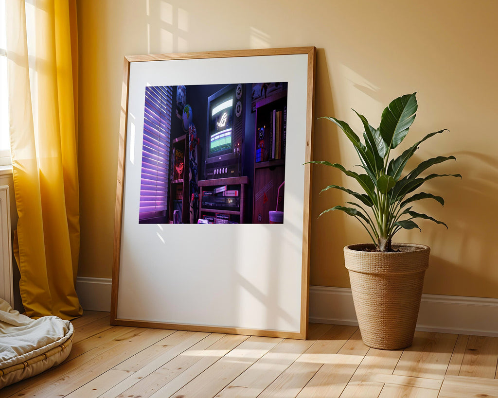 Cuarto Gamer Retro Neon | Cuadro decorativo de Monkey Canvas