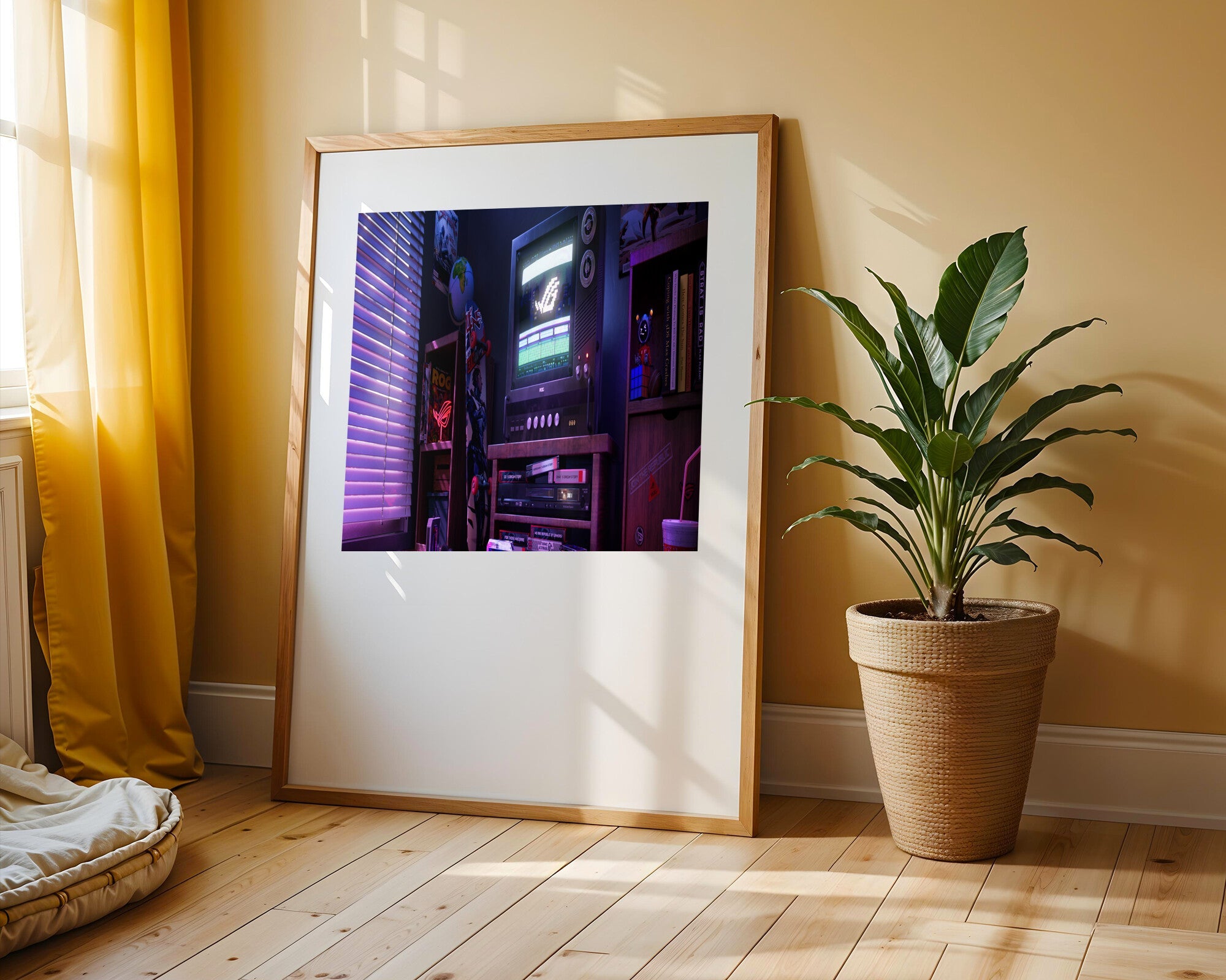 Cuarto Gamer Retro Neon | Cuadro decorativo de Monkey Canvas