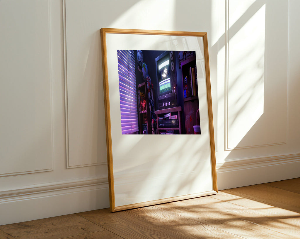 Cuarto Gamer Retro Neon | Cuadro decorativo de Monkey Canvas