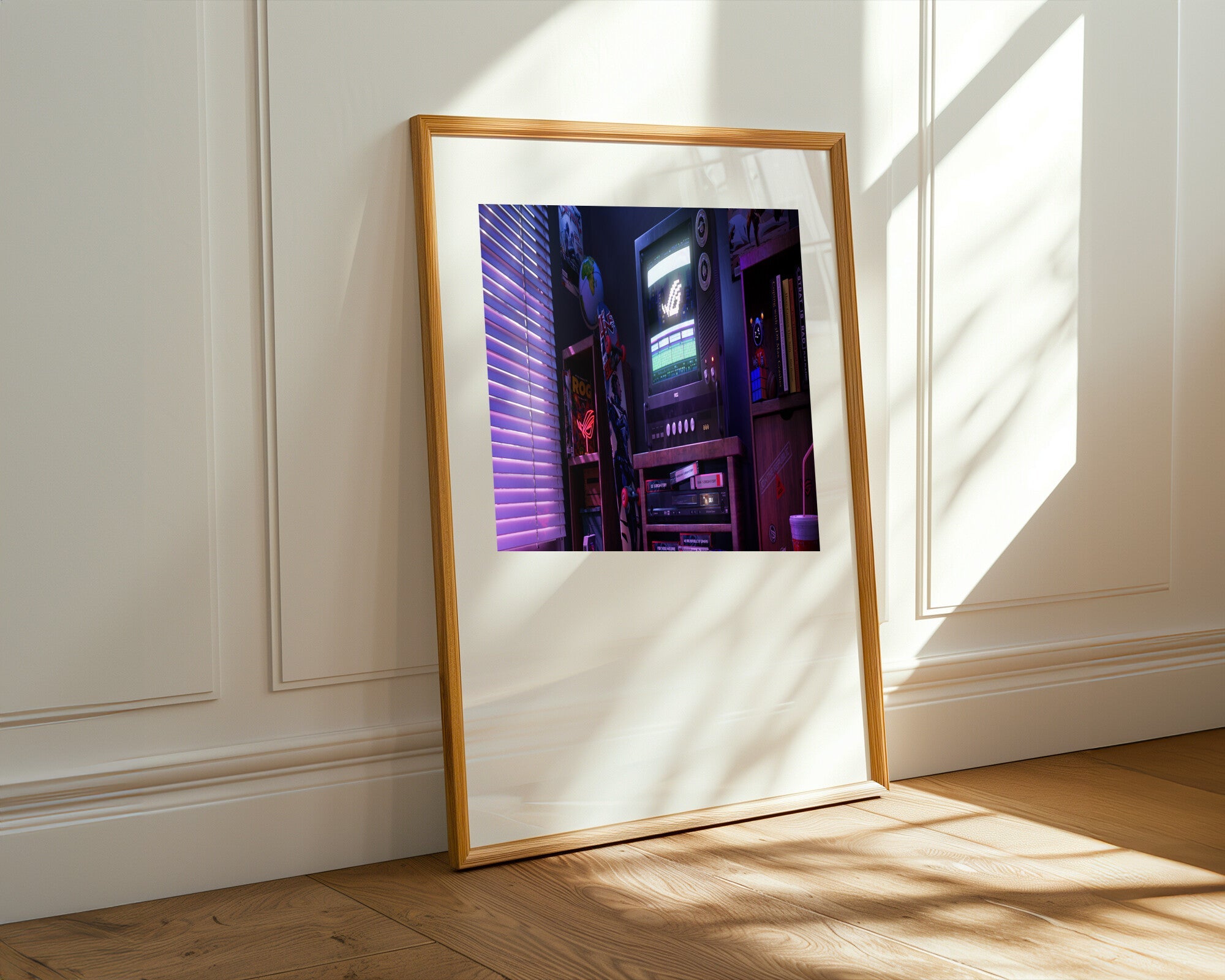 Cuarto Gamer Retro Neon | Cuadro decorativo de Monkey Canvas