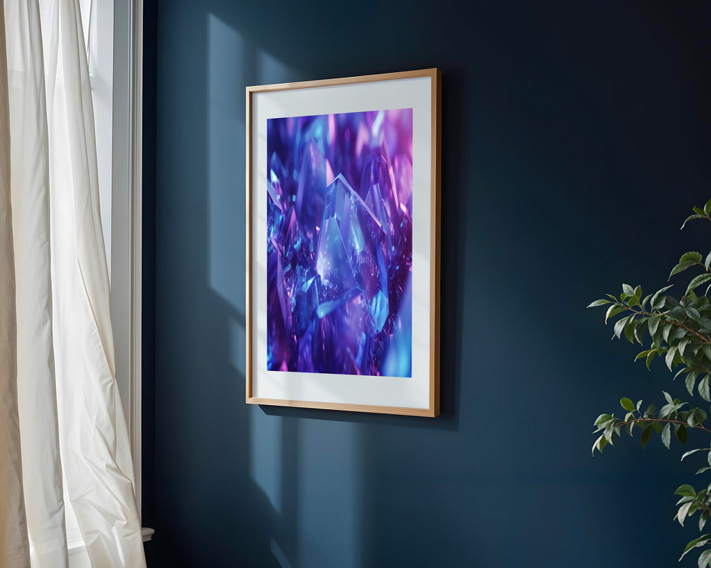 Cristales Abstractos Azul Violeta | Cuadro decorativo de Monkey Canvas