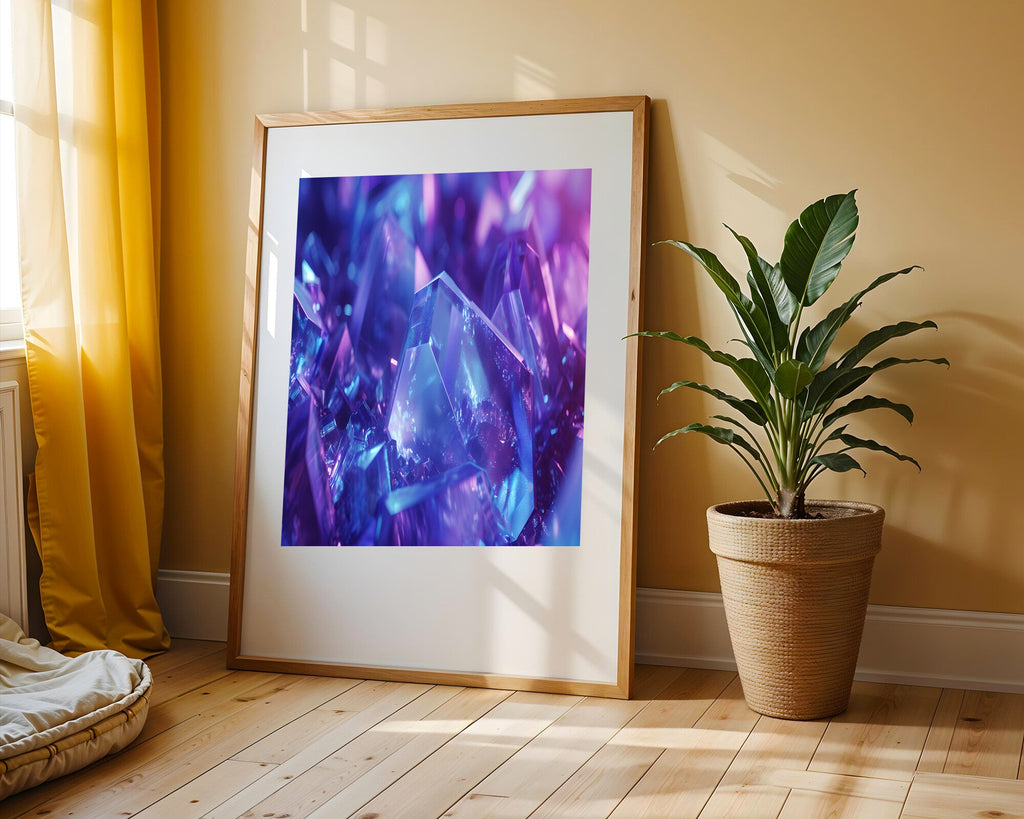 Cristales Abstractos Azul Violeta | Cuadro decorativo de Monkey Canvas