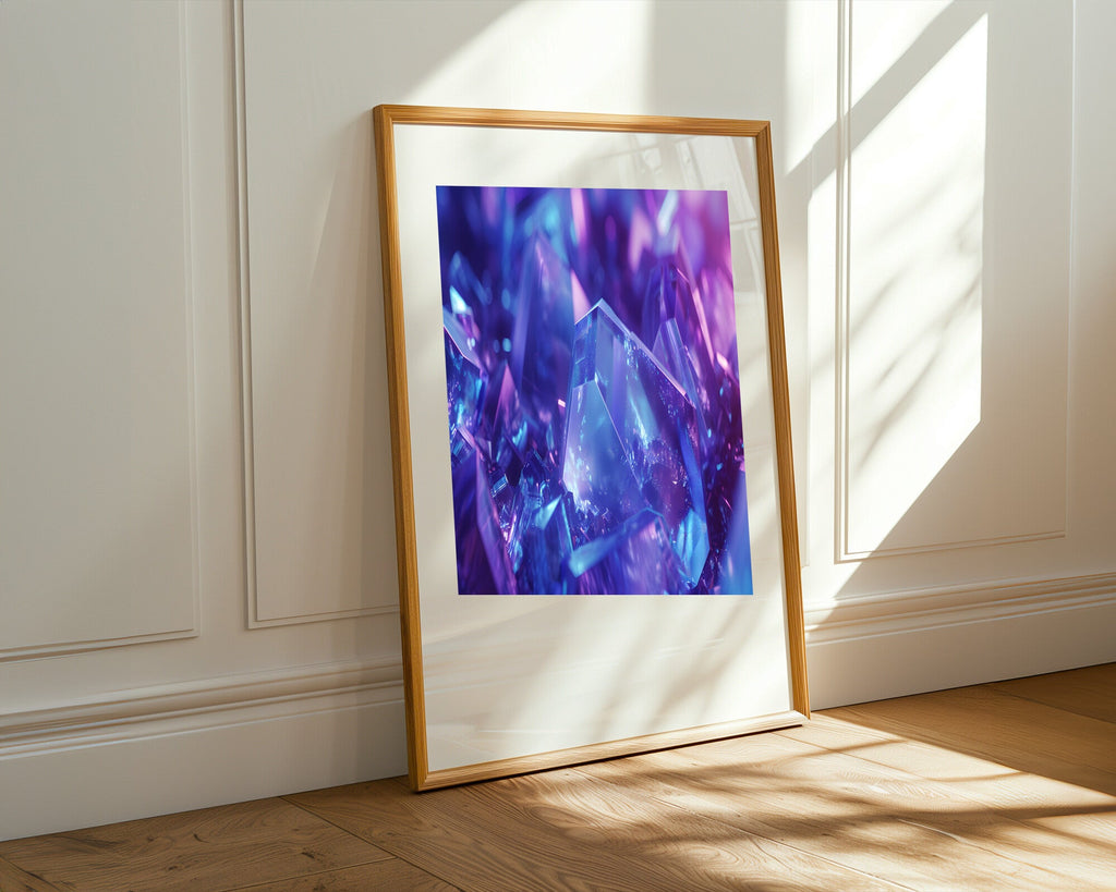 Cristales Abstractos Azul Violeta | Cuadro decorativo de Monkey Canvas