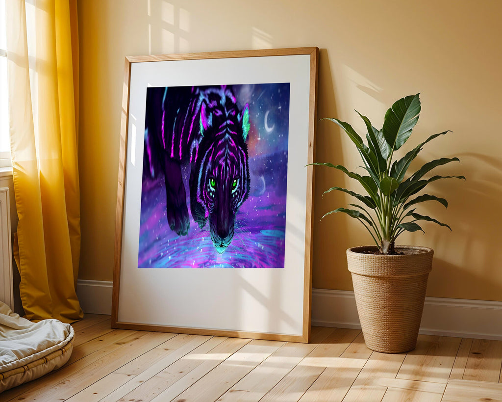 Tigre Mistico Bebiendo Agua | Cuadro decorativo de Monkey Canvas