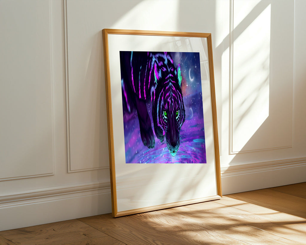 Tigre Mistico Bebiendo Agua | Cuadro decorativo de Monkey Canvas