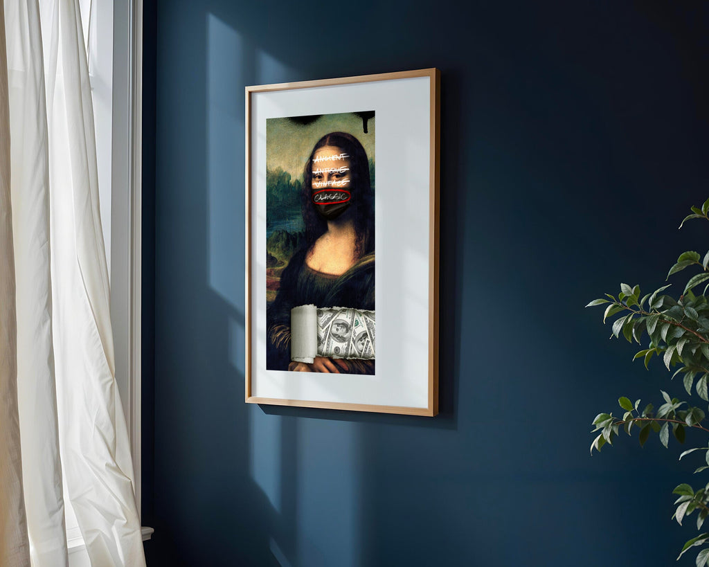 Mona Lisa Grafiti y Dolares | Cuadro decorativo de Monkey Canvas
