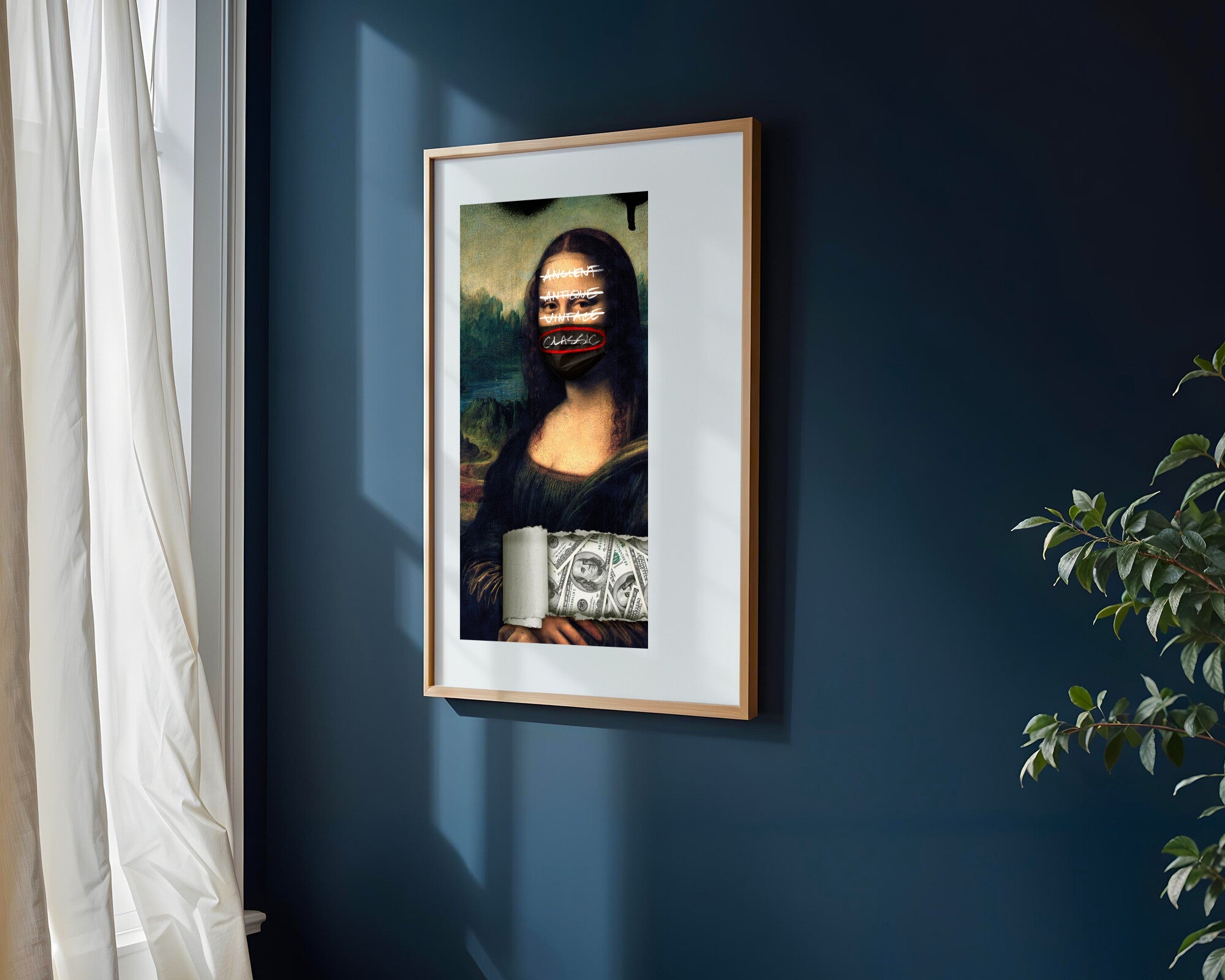 Mona Lisa Grafiti y Dolares | Cuadro decorativo de Monkey Canvas
