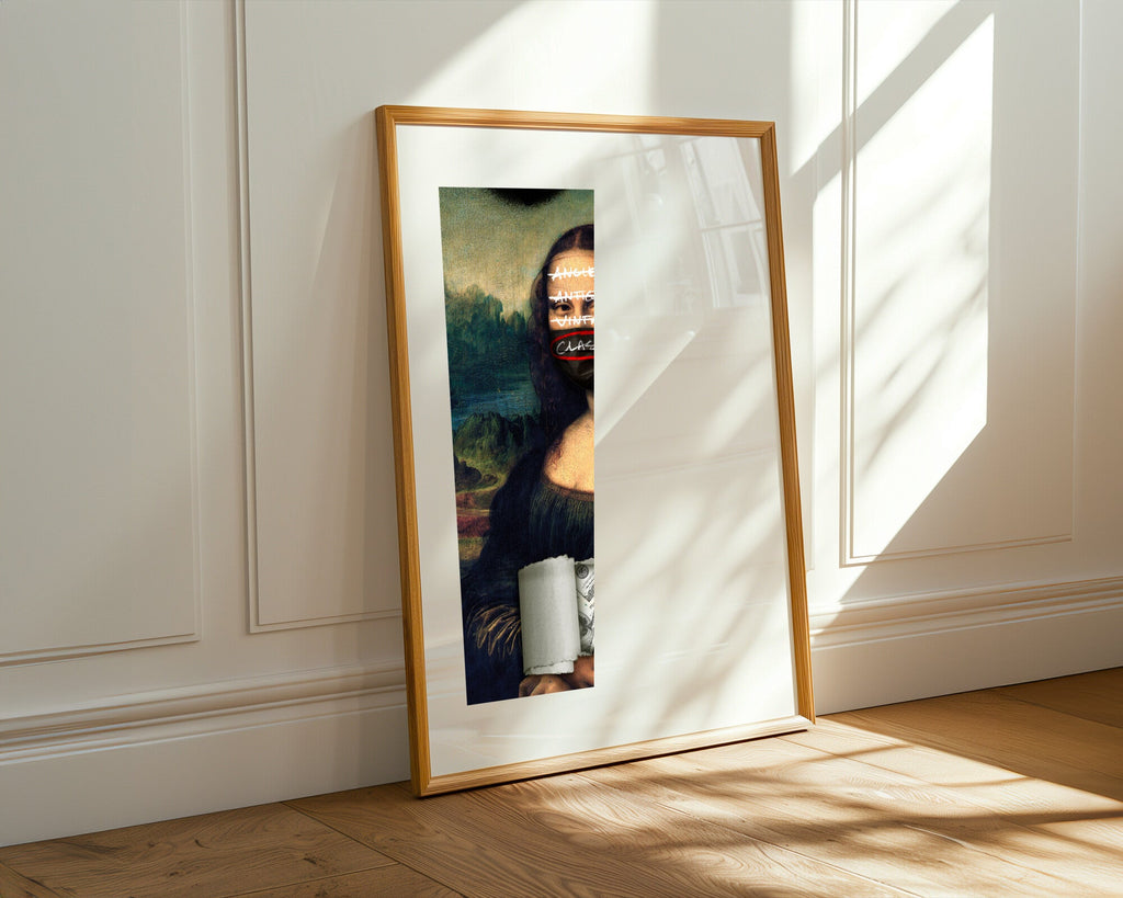 Mona Lisa Grafiti y Dolares | Cuadro decorativo de Monkey Canvas